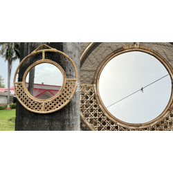 Home Decor Furniture | Cane Wood - Handmade Designer Maverick Mirror 