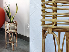 Home Decor Furniture | Cane Wood - Handmade Designer Planter Stand