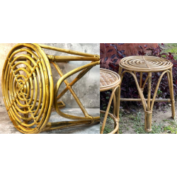 Home Decor Furniture | Cane Wood - Handmade Designer Spiral Stool 