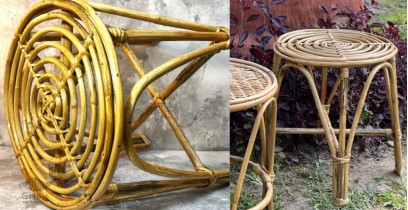 Home Decor Furniture | Cane Wood - Handmade Designer Spiral Stool 