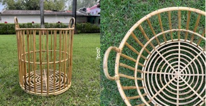 Home Decor Furniture | Cane Wood - Handmade Laundry Basket 