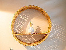 Home Decor Furniture  ~ Wicker Wall Shelf