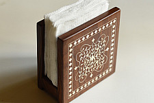 Wood & Wine - Wood Inlay Napkin Holder
