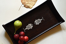 Wood & Wine - Wooden Serving Tray | Fish Inlay