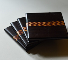 Wood & Wine - Wooden Coaster (Set of Four) - Zig Zag 
