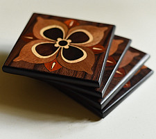 Wood & Wine - Wooden Coaster (Set of Four)