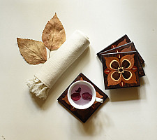 Wood & Wine - Wooden Coaster (Set of Four)