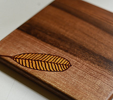Wood & Wine - Wooden Trivet / Hot Pot Plate - Leaf