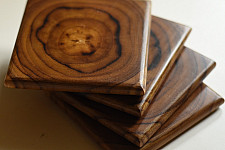 Wood & Wine - Wooden Coaster - Set of Four