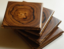 Wood & Wine - Wooden Coaster - Set of Four