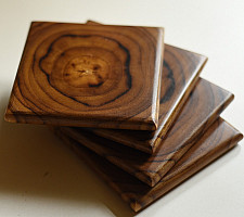 Wood & Wine - Wooden Coaster - Set of Four