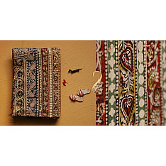 Kalamkari . Block Print . Bedsheet { Natural Color } ❋ C