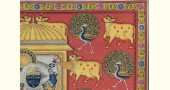Hand painted pichwai paintings - Shrinathji With Cows And Peacocks