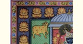 Hand painted pichwai paintings - Shrinathji Pichwai With Lotus And Cows