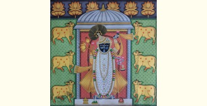 Banwari . बनवारी | Pichwai Painting - Shrinathji With Lotus & Cows