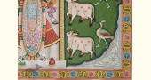 Hand painted pichwai paintings - Shrinathji Pichwai With Cows And Peacock - II
