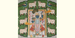 Banwari . बनवारी | Pichwai Painting - Shrinathji With Cows & Peacock - II