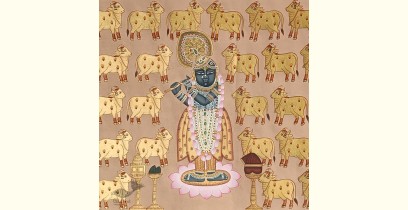 Banwari . बनवारी | Pichwai Painting - Shrinathji And Golden Cows - V