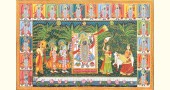 Hand painted pichwai paintings - Sharad Purnima With 18 Swaroop