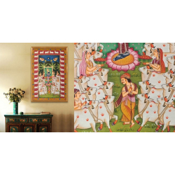 Banwari . बनवारी | Pichwai Painting - Gopashtami Pichwai With Cows Border