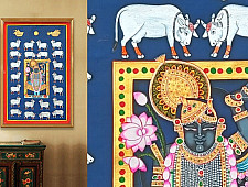 Banwari . बनवारी | Pichwai Painting - Shrinathji And Silver Cows - IV