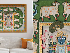 Banwari . बनवारी | Pichwai Painting - Shrinathji With Cows & Peacock - II