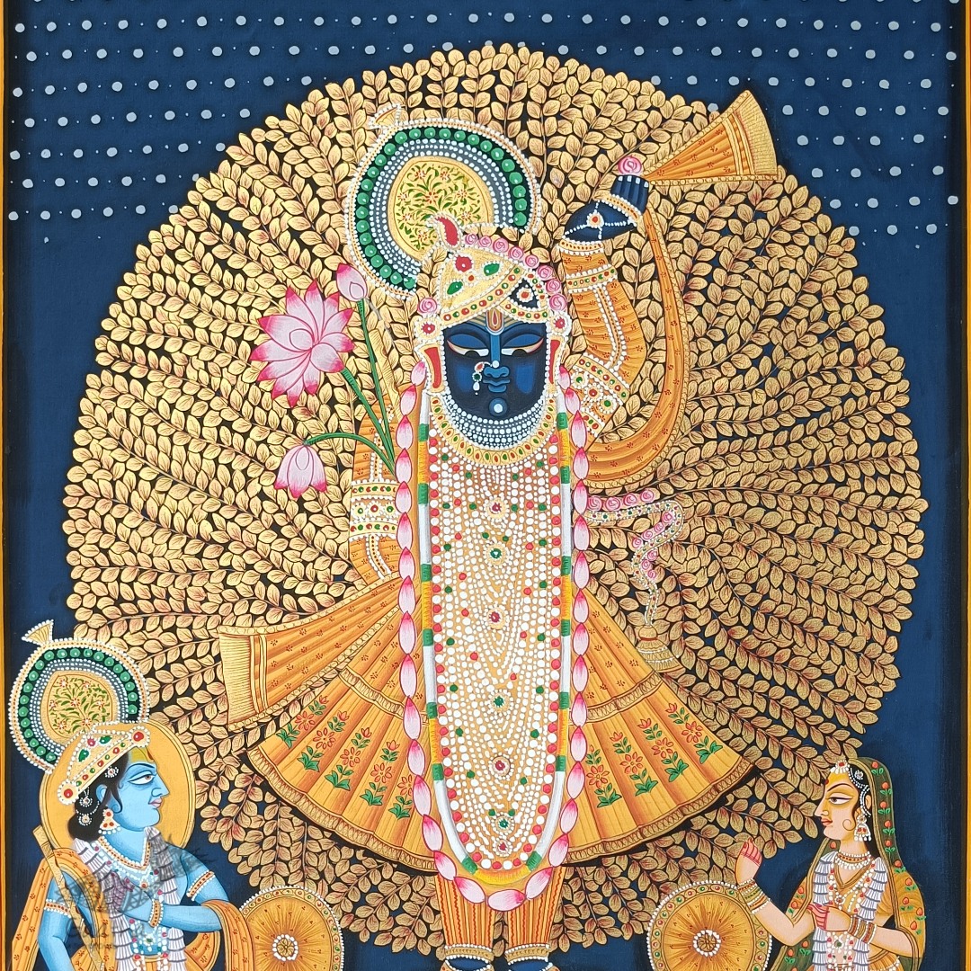 Online Pichwai Paintings - Shrinathji Yamunaji Tree Of Life Pichwai