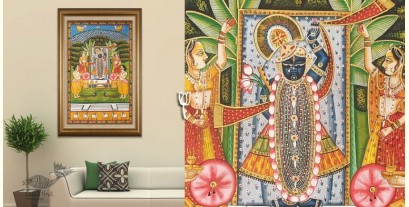 Banwari . बनवारी | Pichwai Painting - Shrinathji Govardhan Puja Pichwai ( 2' x 3' )