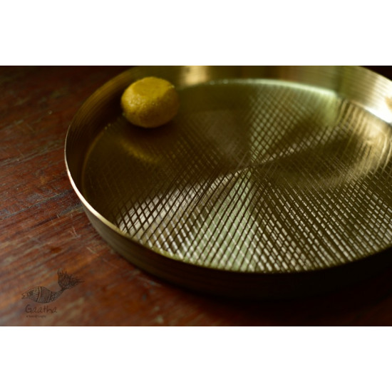 Shop online kansa Thali Set - 11" Thali + Bowl + Glass + Spoon + Small Dish