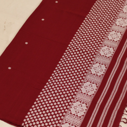 Majuli | Assam Handwoven Cotton Saree - Maroon