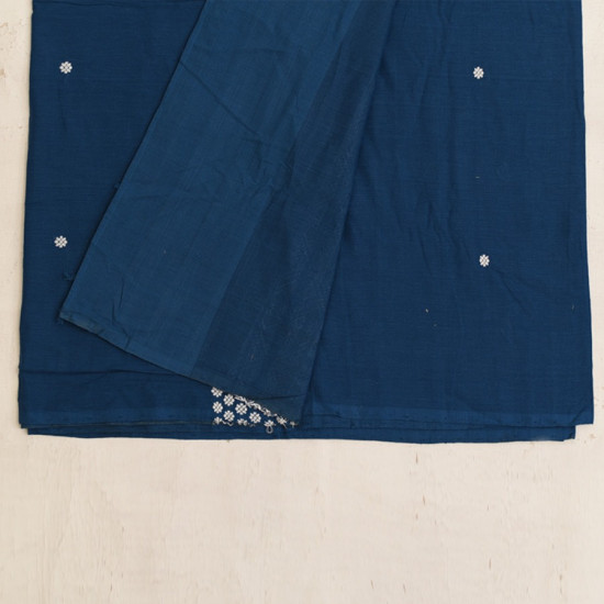 shop Assam Handwoven Cotton Saree - Blue