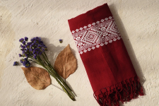 Majuli | Assam Weaving - Handloom Cotton Stole - Maroon