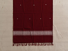 Majuli | Assam Weaving - Handloom Cotton Stole - Maroon