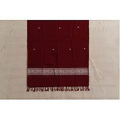 Majuli | Assam Weaving - Handloom Cotton Stole - Maroon