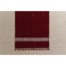 Majuli | Assam Weaving - Handloom Cotton Stole - Maroon