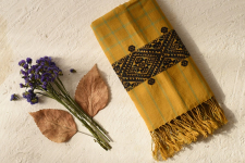 Majuli | Assam Weaving - Handloom Cotton Stole - Yellow