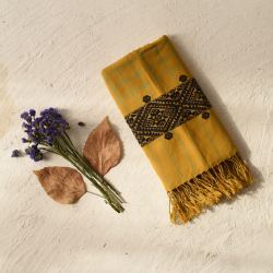 Majuli | Assam Weaving - Handloom Cotton Stole - Yellow