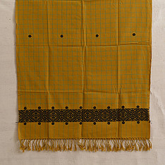 Majuli | Assam Weaving - Handloom Cotton Stole - Yellow