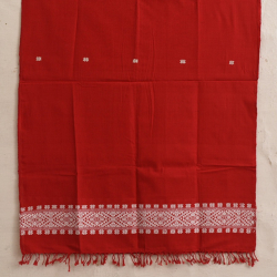 Majuli | Assam Weaving - Handloom Cotton Stole - Red