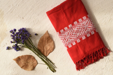 Majuli | Assam Weaving - Handloom Cotton Stole - Red