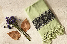 Majuli | Assam Weaving - Handloom Cotton Stole - Light Green