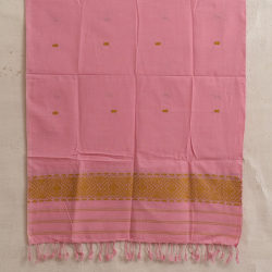 Majuli | Assam Weaving - Handloom Cotton Stole - Light Pink