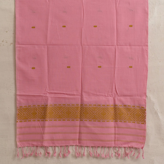 shop Assam Weaving - Handloom Cotton Stole- Light Pink