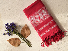 Majuli | Assam Weaving - Handloom Cotton Dupatta - Rani Pink