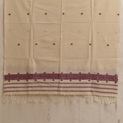 Majuli | Assam Weaving - Handloom Cotton Dupatta - Off White