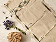 Majuli | Handwoven Cotton Runner From Assam - Off White
