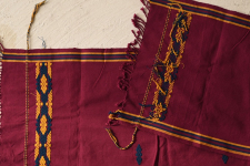 Majuli | Handwoven Cotton Runner From Assam - Maroon