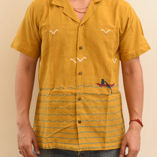 shop Majuli Craft - Embroidered Cotton Shirts