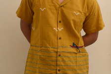 Majuli | Pure Cotton Shirts - Extra Weft Hand Woven - Yellow