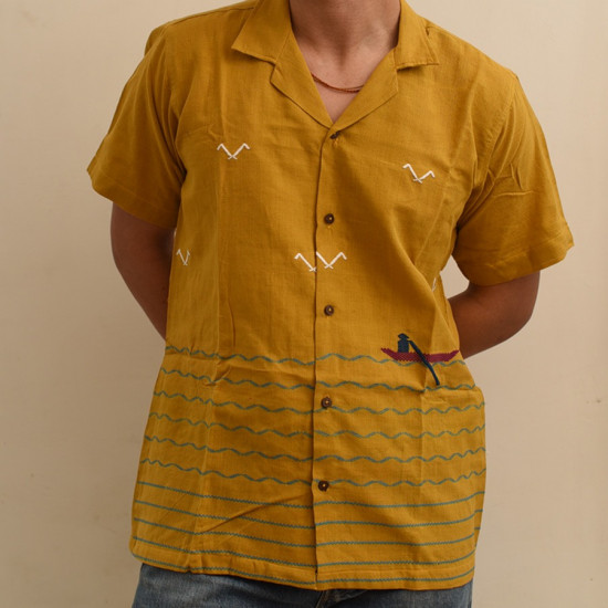 shop Majuli Craft - Embroidered Cotton Shirts